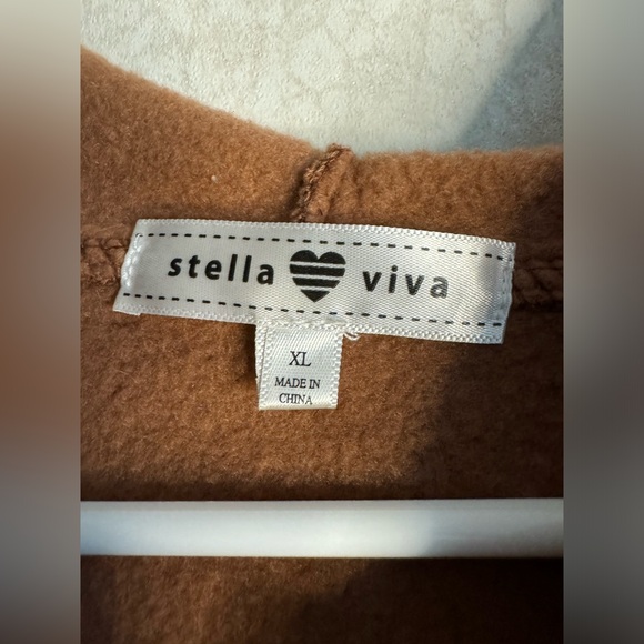 Stella Viva Cropped Full Zip Brown Hoodie Woman’s XL Neutral Boho Minimalist - Picture 5 of 9